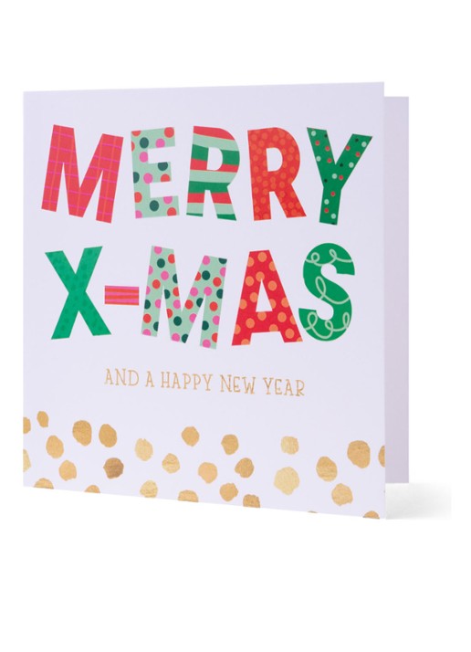MAP Publishing Merry X-mas and a Happy New Year kerstkaart - set van 8 inclusief enveloppen - voorkant 2 multicolor