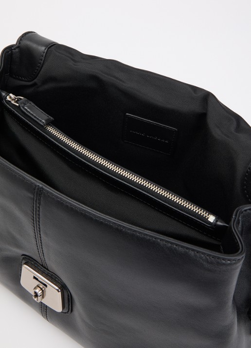 Marc Jacobs Christina schoudertas van lamsleer met afneembare schouderriem - detail zwart