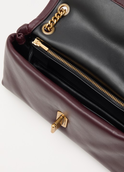 Marc Jacobs Scene Chain Mini schoudertas van lamsleer - detail 2 aubergine