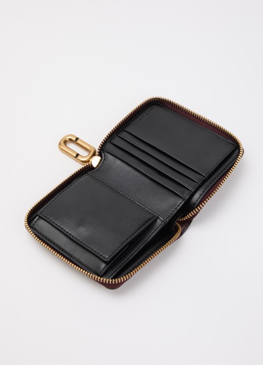 Marc Jacobs Scene Slim Compact portemonnee van leer - voorkant 2 bordeauxrood