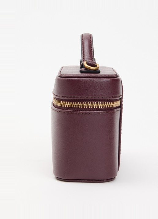 Marc Jacobs Scene Vanity handtas van leer met afneembare schouderriem  - detail 3 aubergine