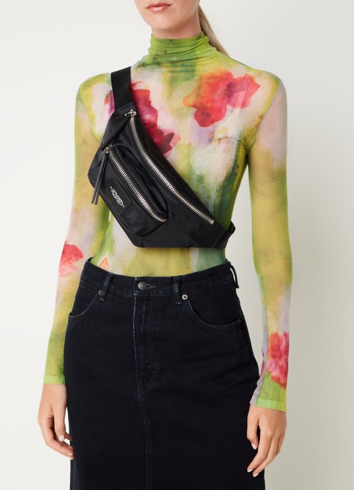 Marc Jacobs The Biker heuptas met logo - voorkant 3 zwart