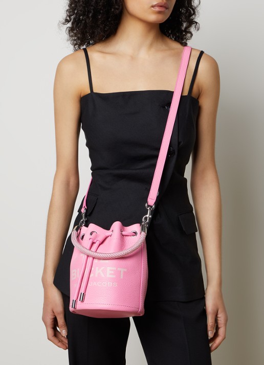 Marc Jacobs The Bucket handtas van leer - voorkant 3 roze