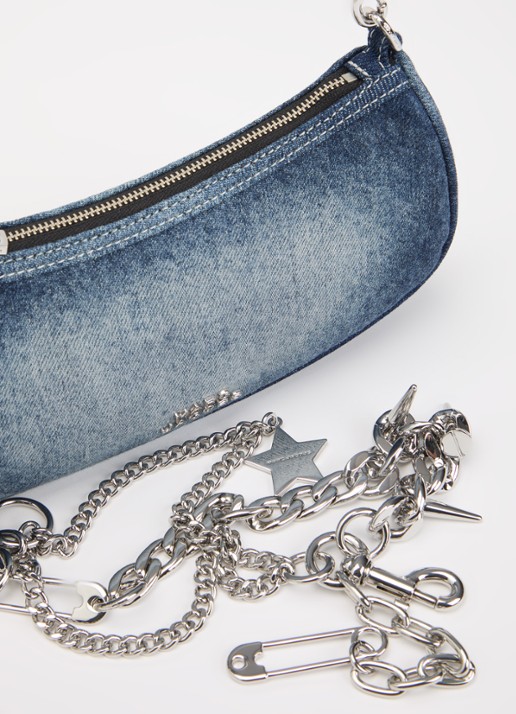 Marc Jacobs The Charm schoudertas van denim met afneembare schouderriem  - detail 5 indigo