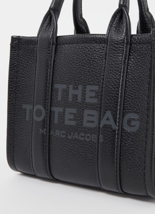 Marc Jacobs The Crossbody Tote handtas van leer - detail 3 zwart