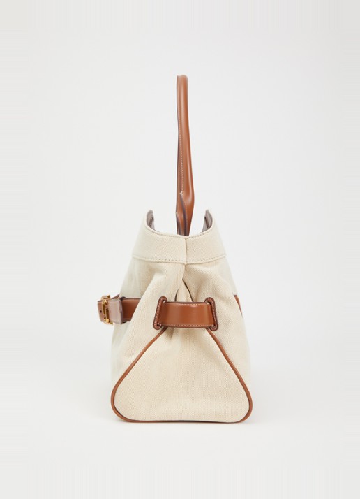 Marc Jacobs The Dakota Satchel schoudertas van canvas met kalfsleren details - detail 4 beige
