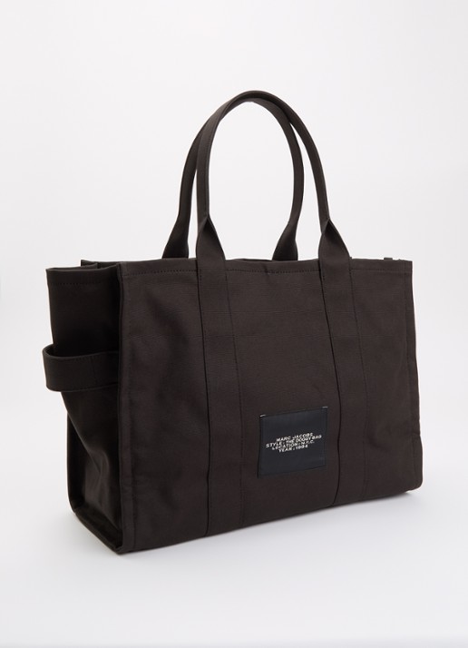 Marc Jacobs The Doggy Bag handtas van canvas met sleuteletui - achterkant zwart