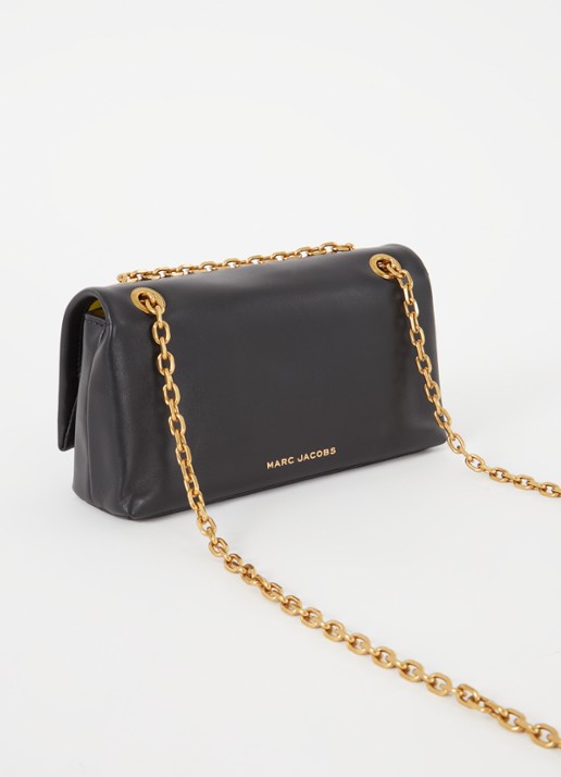 Marc Jacobs The Dual Chain Mini schoudertas van leer met verstelbare schouderriem - achterkant zwart