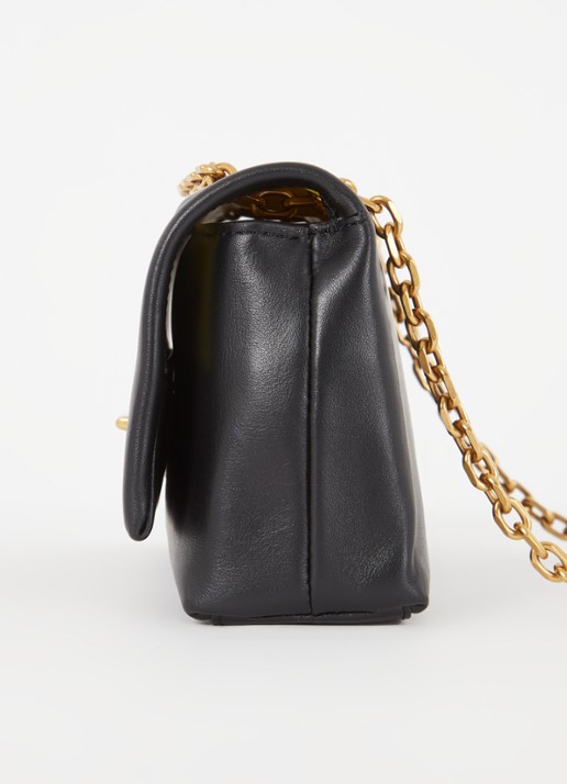 Marc Jacobs The Dual Chain Mini schoudertas van leer met verstelbare schouderriem - detail 3 zwart