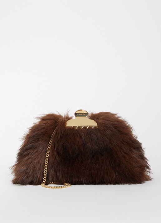 Marc Jacobs The Glam Small clutch van imitatiebont met afneembare schouderriem