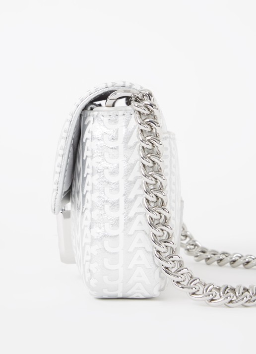 Marc Jacobs The J Marc Mini schoudertas van leer met metallic finish - detail 3 zilver