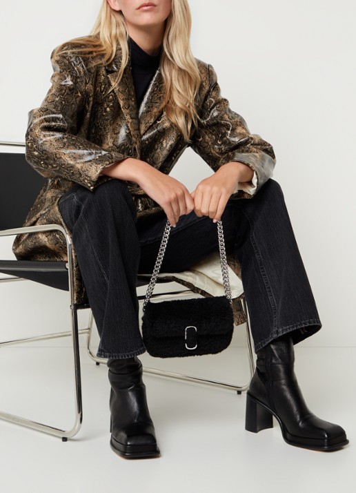Marc Jacobs The J Marc schoudertas van teddy - voorkant 4 zwart