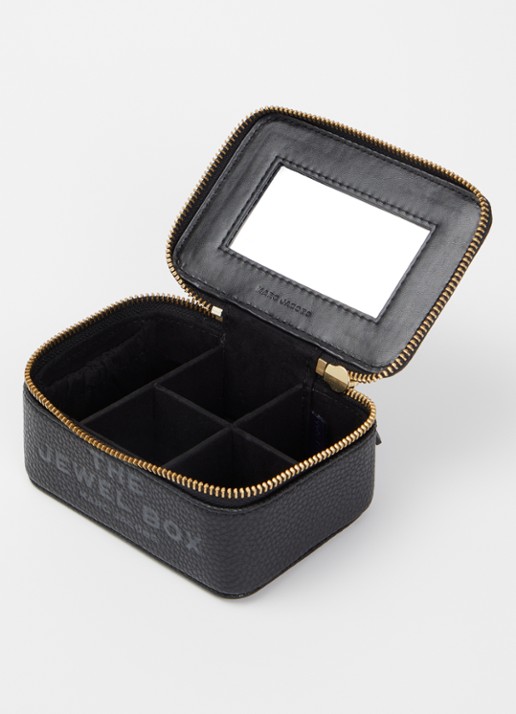 Marc Jacobs The Jewel Box toilettas van leer - voorkant 2 zwart