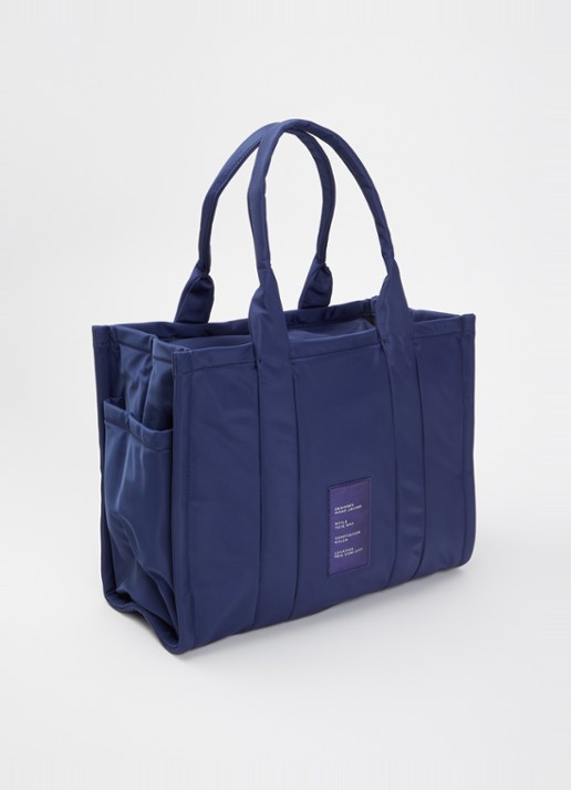 Marc Jacobs The Large Tote schoudertas met logo - achterkant royalblauw