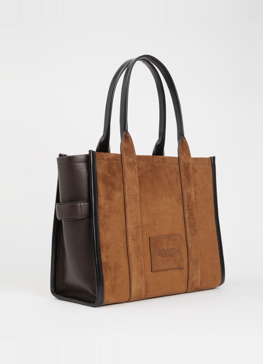 Marc Jacobs The Large Tote shopper van suède - achterkant 7 cognac