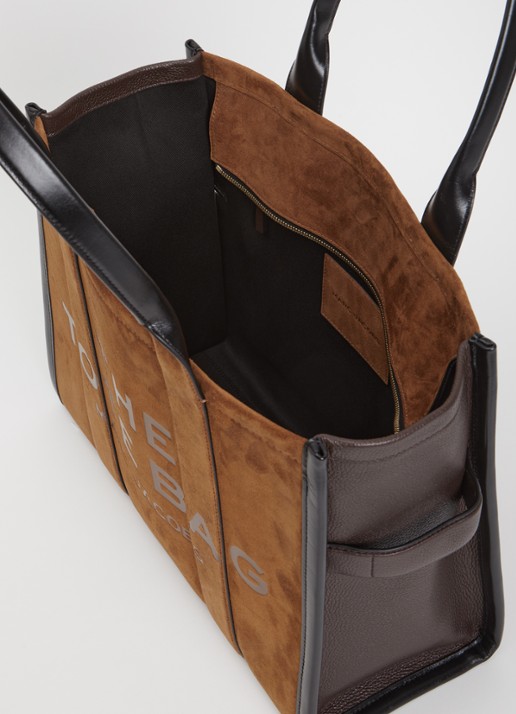 Marc Jacobs The Large Tote shopper van suède - detail cognac