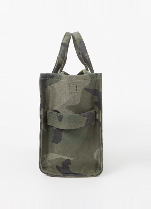 Marc Jacobs The Medium Tote handtas van canvas met jacquard dessin en logo  - detail 6 legergroen