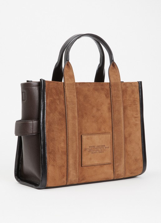 Marc Jacobs The Medium Tote handtas van suède met afneembare schouderriem - achterkant 6 cognac