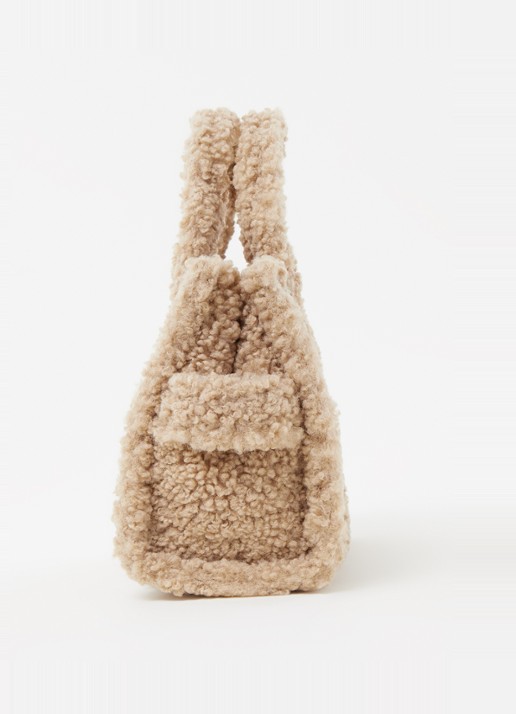 Marc Jacobs The Mini Tote handtas van teddy - detail 2 beige