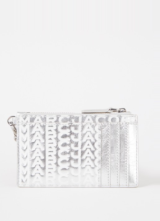 Marc Jacobs The Monogram portemonnee van leer met sleutelhanger - detail 3 zilver