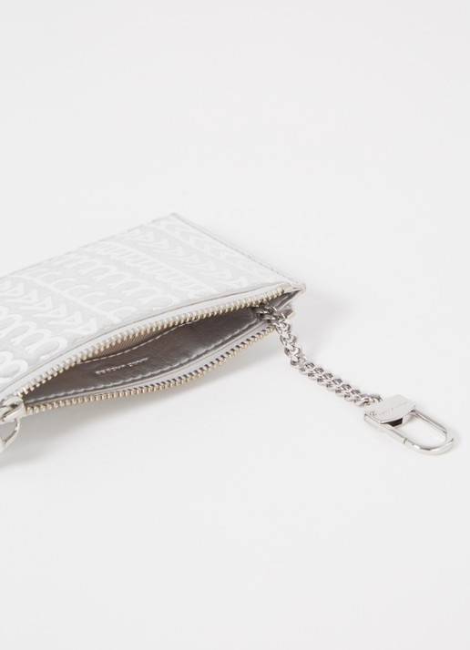 Marc Jacobs The Monogram portemonnee van leer met sleutelhanger - voorkant 2 zilver