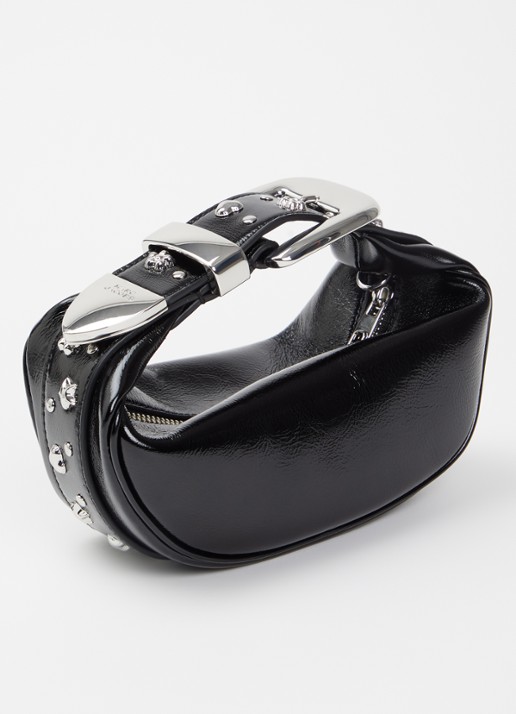 Marc Jacobs The Party handtas van lamsleer met lakfinish en studs - achterkant 6 zwart