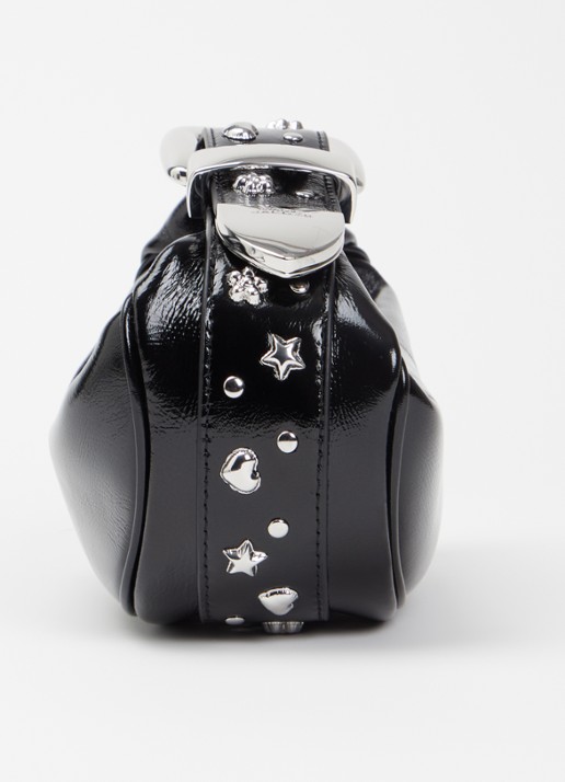 Marc Jacobs The Party handtas van lamsleer met lakfinish en studs - detail 3 zwart
