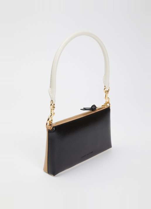 Marc Jacobs The Pochette schoudertas van leer met logo - achterkant camel