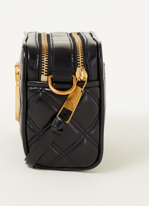 Marc Jacobs The Quilted Softshot 21 cameratas van leer - detail 3 zwart