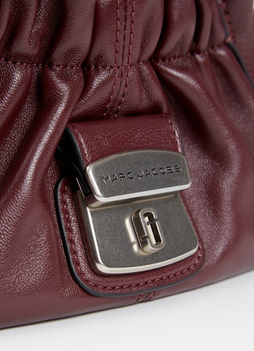 Marc Jacobs The Small Satchel handtas van lamsleer met afneembare schouderriem - detail 7 aubergine