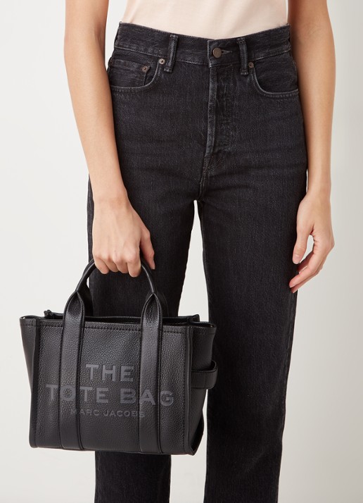 Marc Jacobs The Small Tote handtas met logo - voorkant 2 zwart
