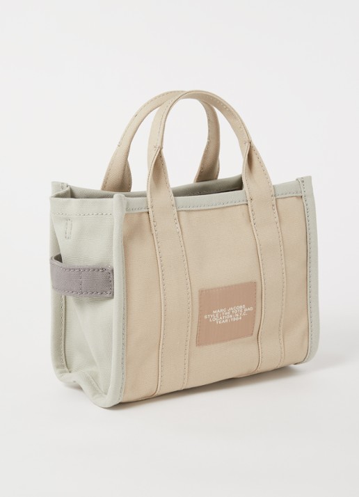 Marc Jacobs The Small Tote handtas met logo - achterkant 6 beige