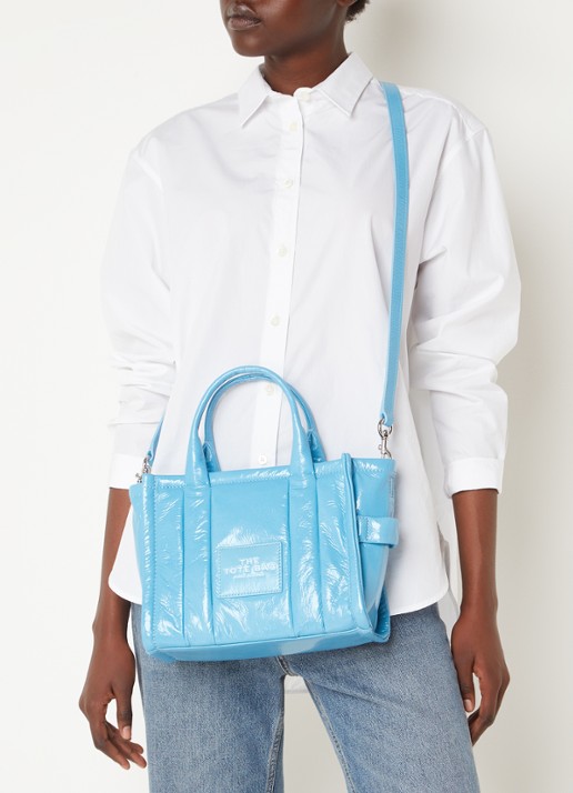 Marc Jacobs The Small Tote handtas met logo - voorkant 7 blauw