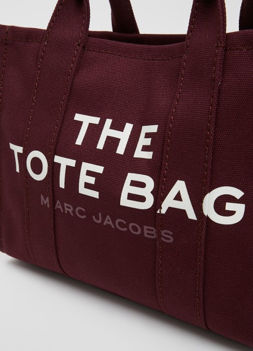 Marc Jacobs The Small Tote handtas van canvas met afneembare schouderriem - detail 4 aubergine