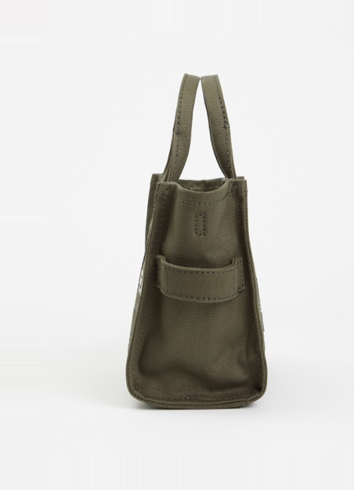 Marc Jacobs The Small Tote handtas van canvas met afneembare schouderriem - detail 2 groen