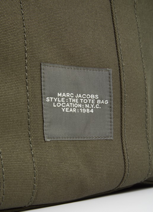 Marc Jacobs The Small Tote handtas van canvas met afneembare schouderriem - detail 3 groen