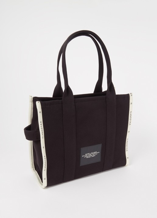 Marc Jacobs The Small Tote shopper van canvas met logoprint - achterkant 5 zwart