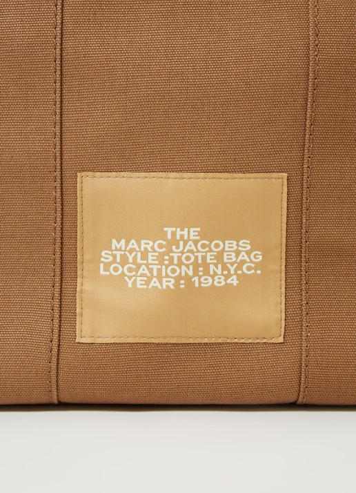 Marc Jacobs The Small Tote shopper van canvas met logoprint - detail 4 cognac