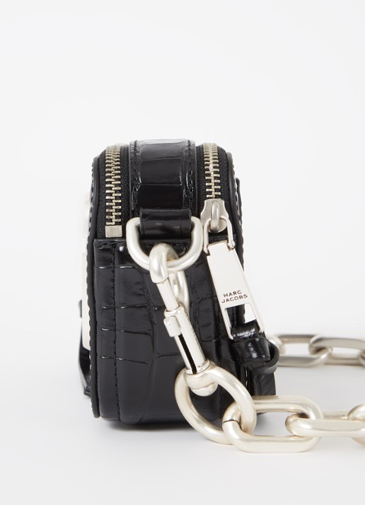 Marc Jacobs The Snaphot schoudertas van leer met crocostructuur - detail 4 zwart