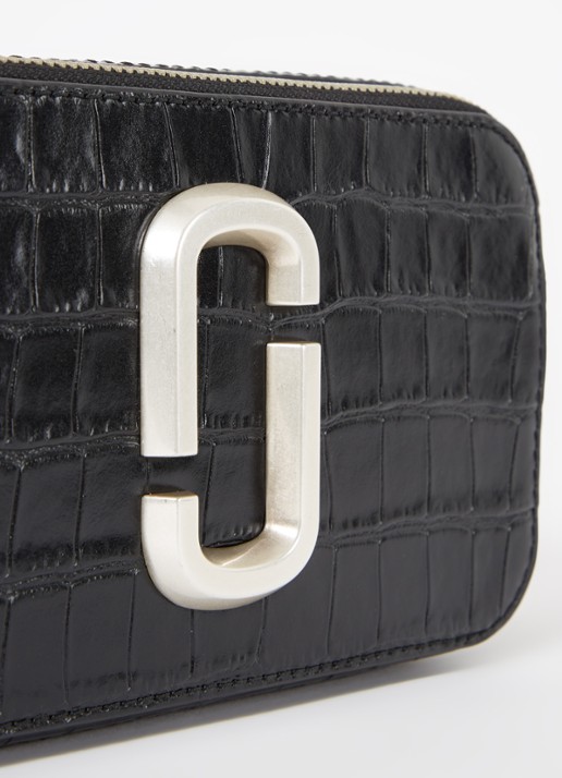Marc Jacobs The Snaphot schoudertas van leer met crocostructuur - detail 5 zwart