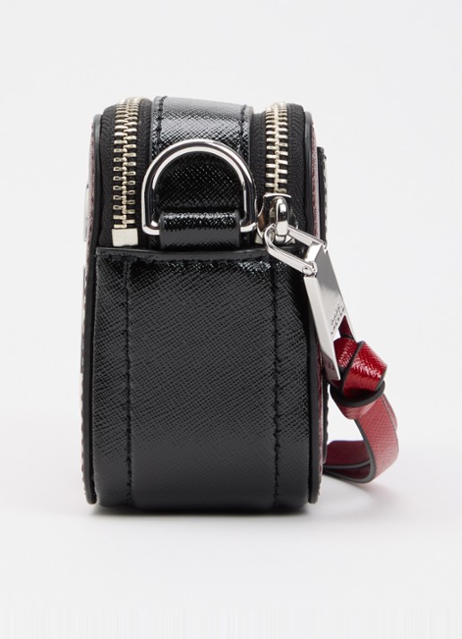 Marc Jacobs The Snapshot crossbodytas van leer met afneembare schouderriem - detail 3 bordeauxrood
