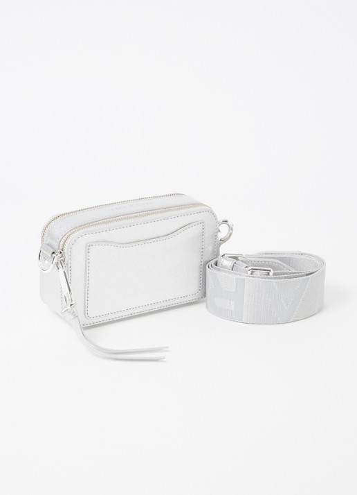 Marc Jacobs The Snapshot crossbodytas van leer - achterkant zilver