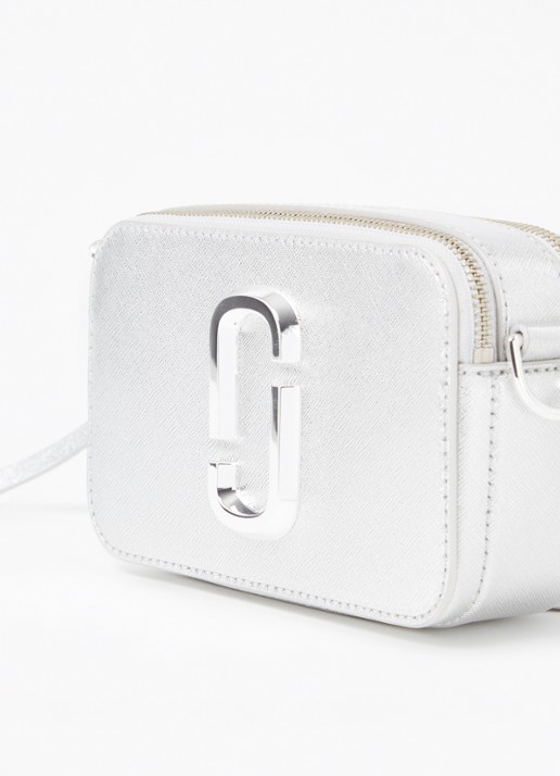 Marc Jacobs The Snapshot crossbodytas van leer - detail 4 zilver
