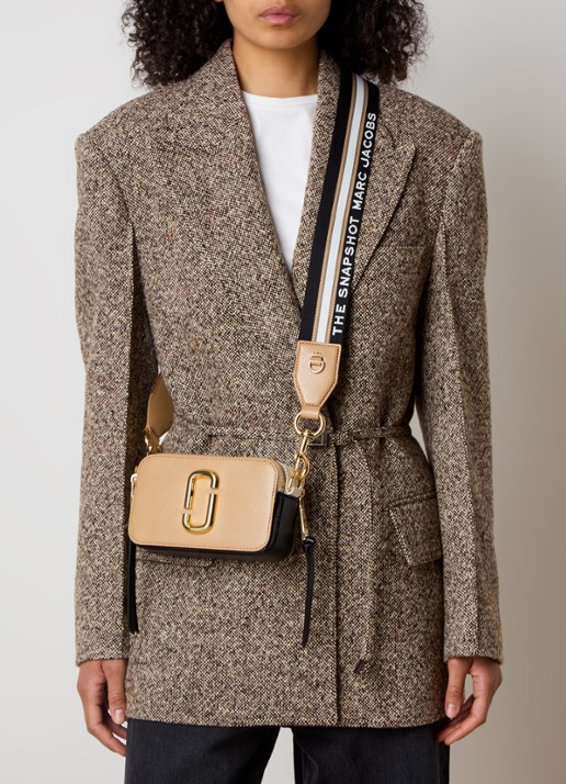 Marc Jacobs The Snapshot crossbodytas van leer - voorkant 4 camel