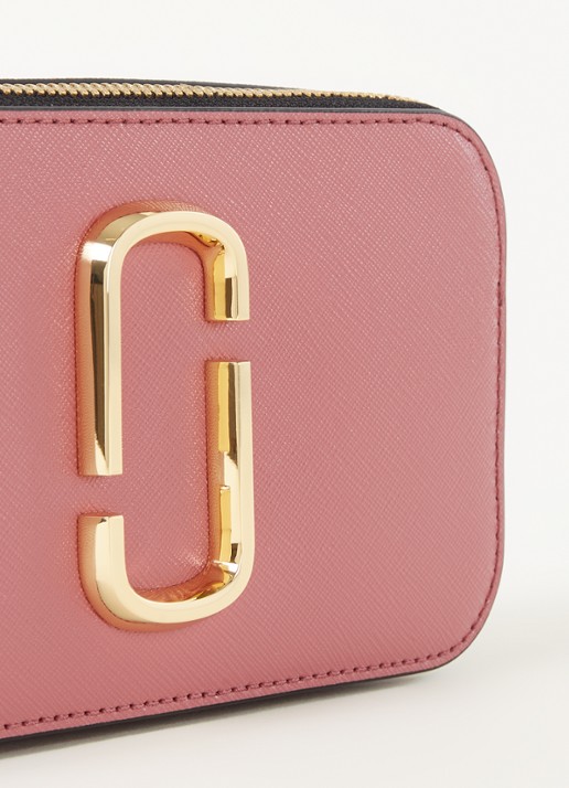Marc Jacobs The Snapshot crossbodytas van leer - detail 3 roze