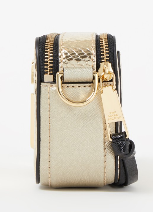 Marc Jacobs The Snapshot Metallic crossbodytas van leer - detail 3 goud