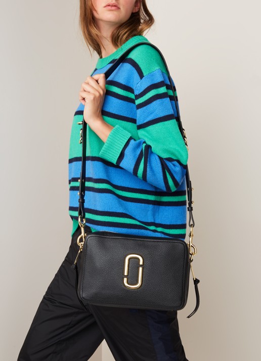 Marc Jacobs The Softshot 27 crossbodytas van leer - voorkant 2 zwart