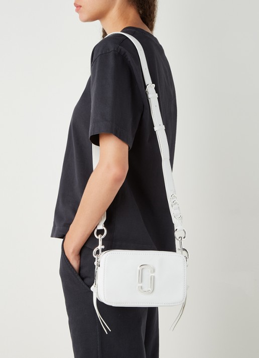 Marc Jacobs The Softshot DTM cameratas van kalfsleer - voorkant 6 wit