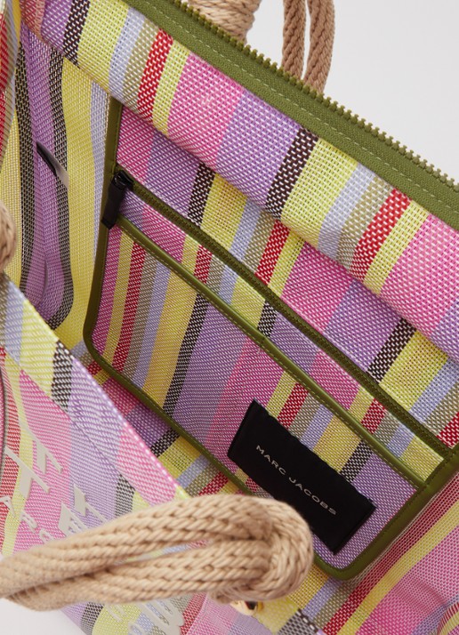 Marc Jacobs The Stripe Large Tote shopper met leren details en streepprint - detail 3 multicolor