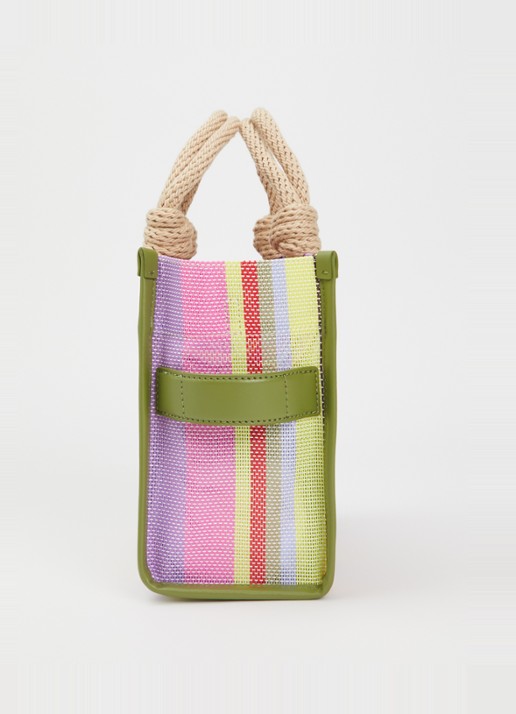 Marc Jacobs The Stripe Small Tote handtas met leren details - detail 2 multicolor
